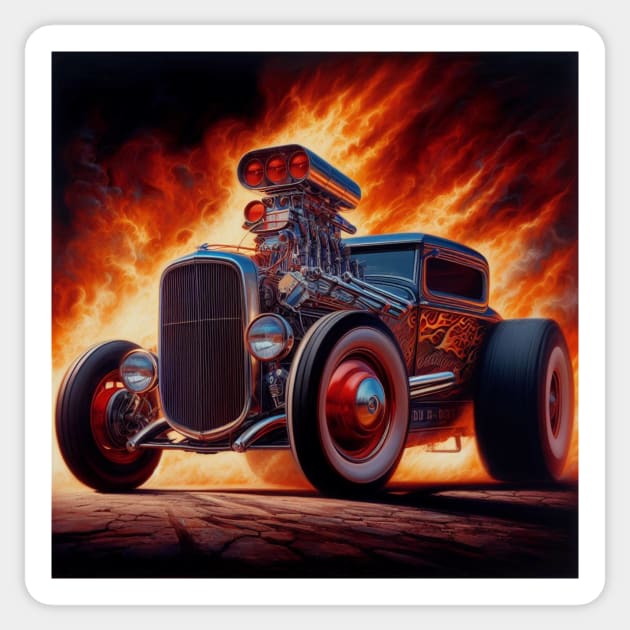 Hot Rod Sticker by Donkeh23